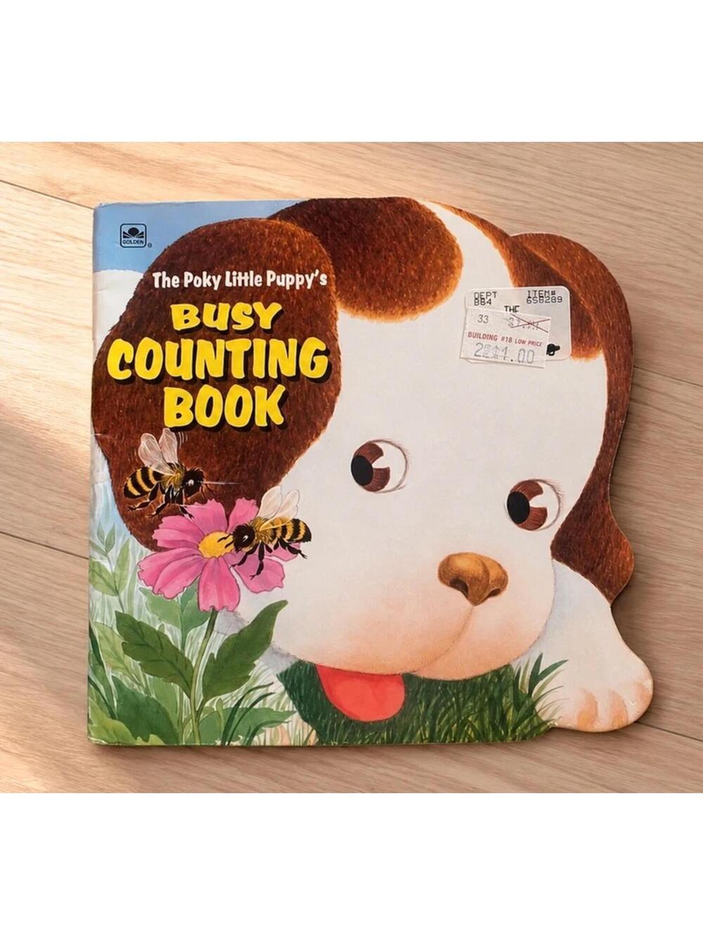 Vintage Poky Little Puppy Busy Counting Book Golden Super Shape Book 1994